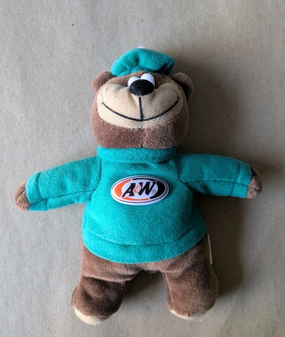 AW A&W 1998 Teal Bear Alpha Kids Plush Stuffed Animal Vintage Toys 6.5”